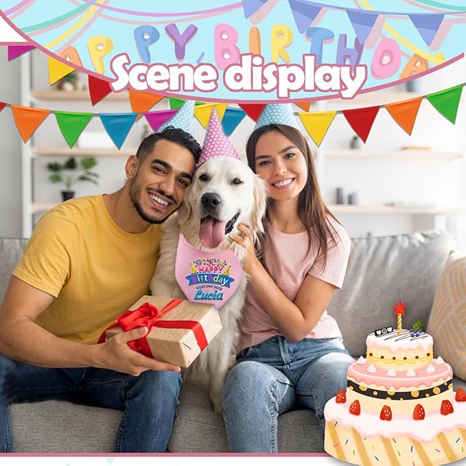 Personalized Dog Birthday Bandana, Happy Birthday Scarf - Image 5