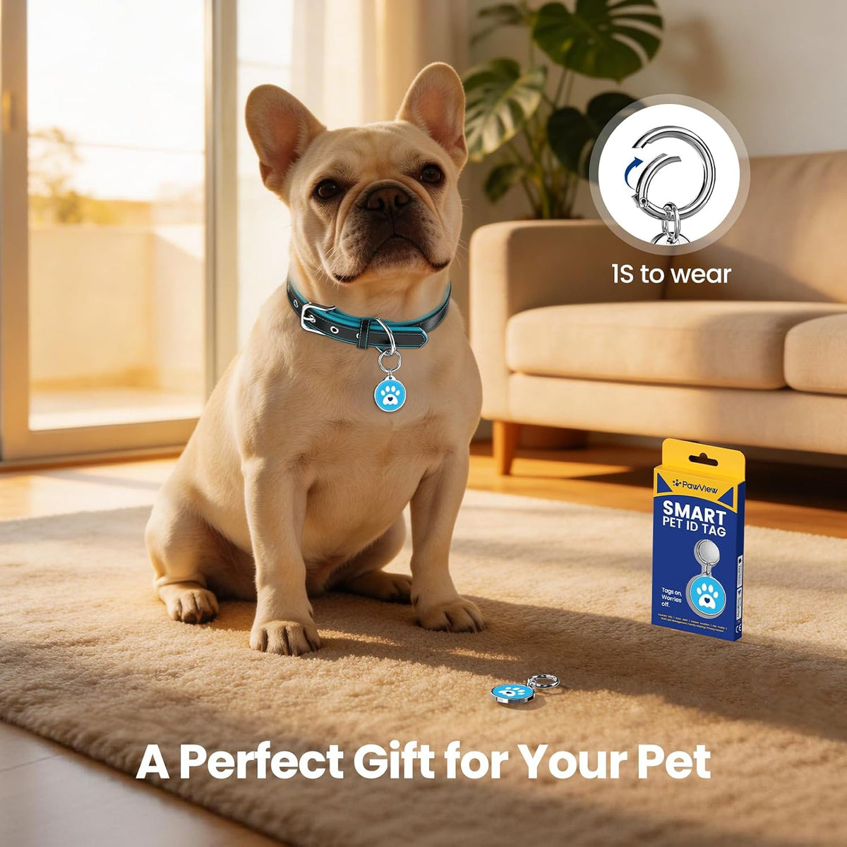 QR Code Pet ID Tag, Updatable Profile Dog Tag for Dogs & Cats