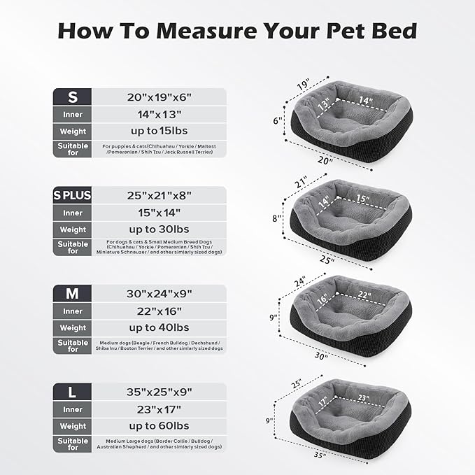 INVENHO Small Dog Bed Orthopedic Warming Soft Calming Sleeping Durable - Image 5