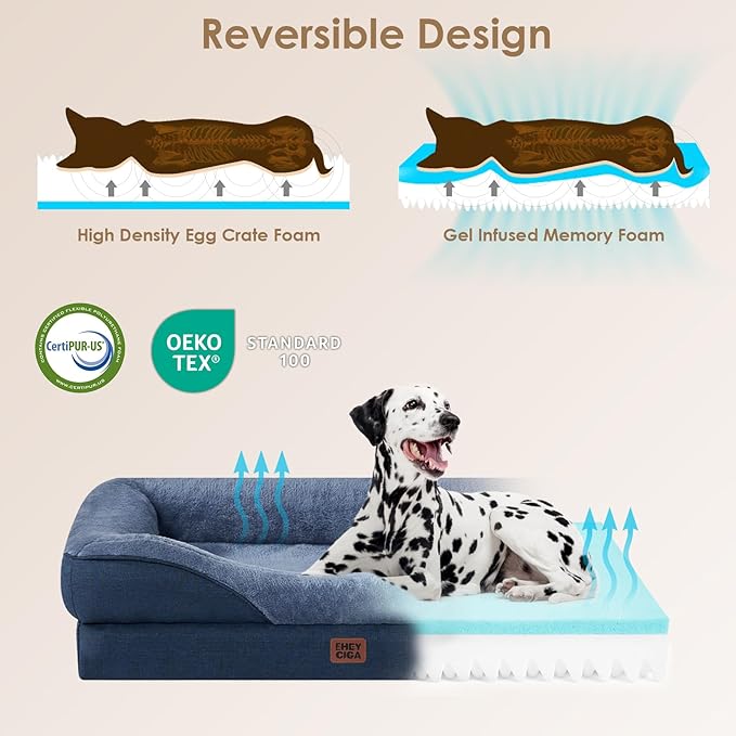 EHEYCIGA Orthopedic Dog Bed for Medium Dog, Waterproof Liner & Washable - Image 2