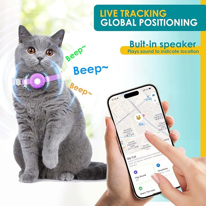 Cat Tracker, MINI Pet Tracker for Cats, No Monthly Fee, Waterproof Cat GPS - Image 3