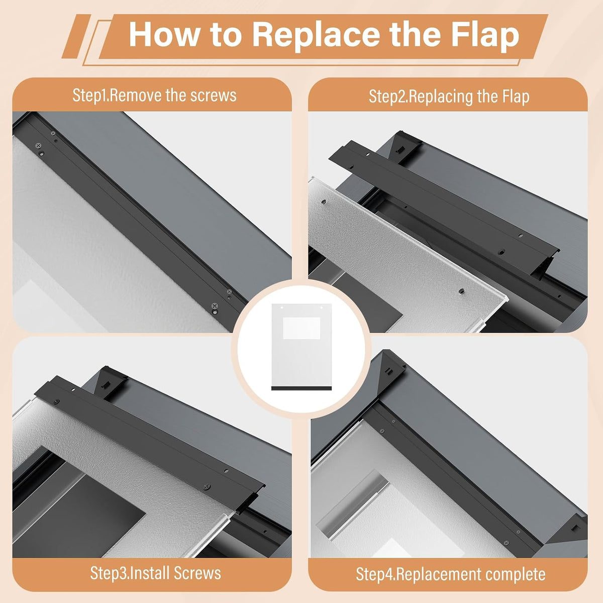 FreeStanding Replacement Pet Door Flap.Easy to Install (Small)