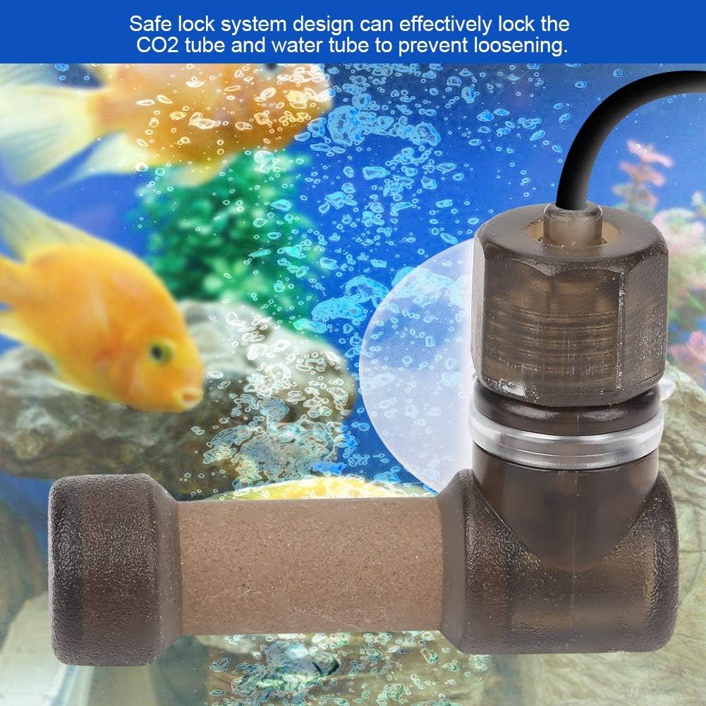 CO2 Diffuser for Aquarium, ABS Carbon Dioxide Reactor with Secure Lock System, Reverse Osmosis Diffusion for Planted Tank and Aquatic Environments (S-Brown)