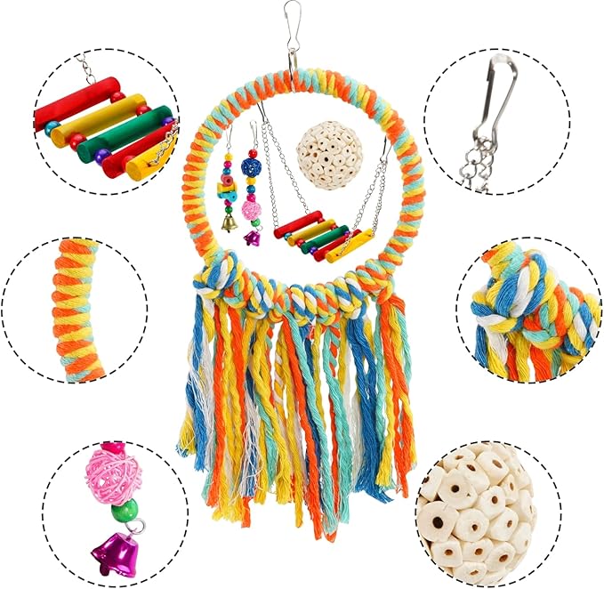 Bird Swing Toys, Parakeet Toys Natural Birds Toys Bird Cage Accessories - Image 5