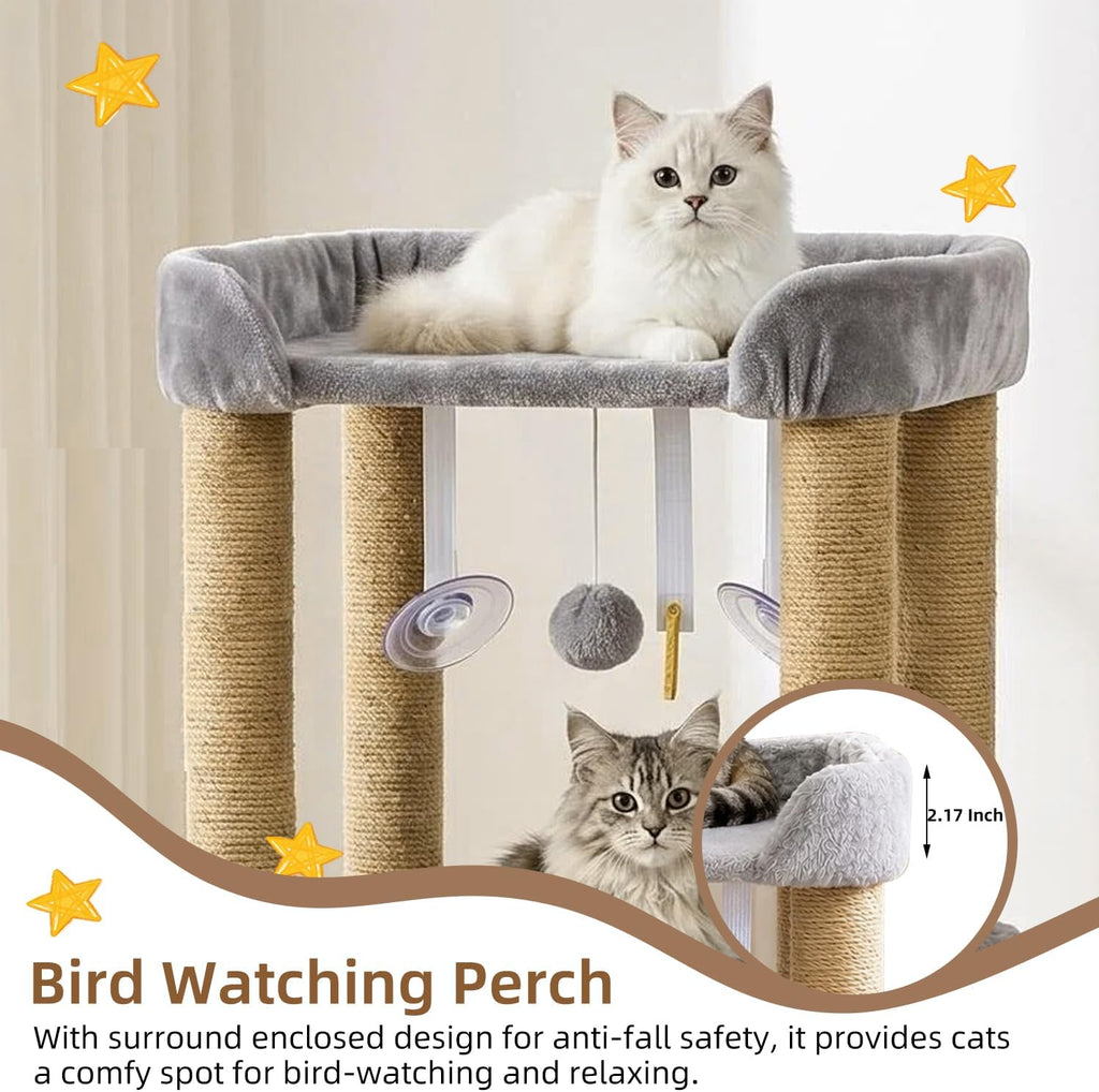 Cat Scratching Post, 4 Scratch Post, Cat Tower for Indoor Cats with Plush Cat Hammocks, Stable Cat Tree & Cat Perch, for Indoor Small Medium Large Cats (30'')