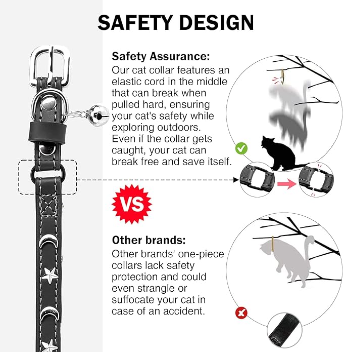 Leather Cat Collars for Boy Girl Cats - Image 6