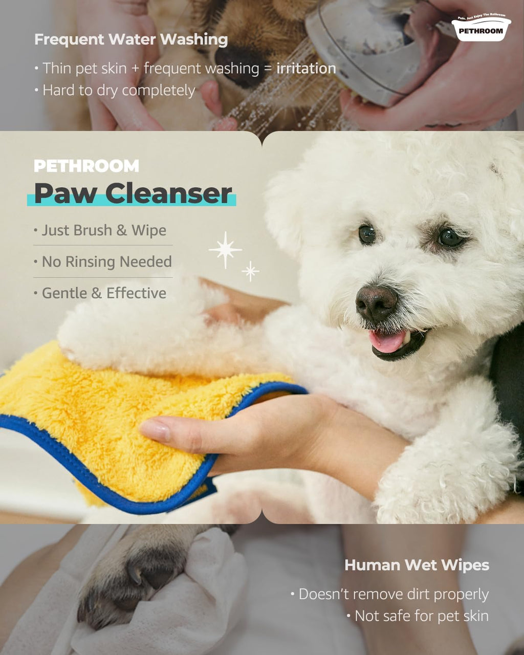 PETHROOM Zero Waterless Shampoo Foaming No-Rinse Dog Paw Wash