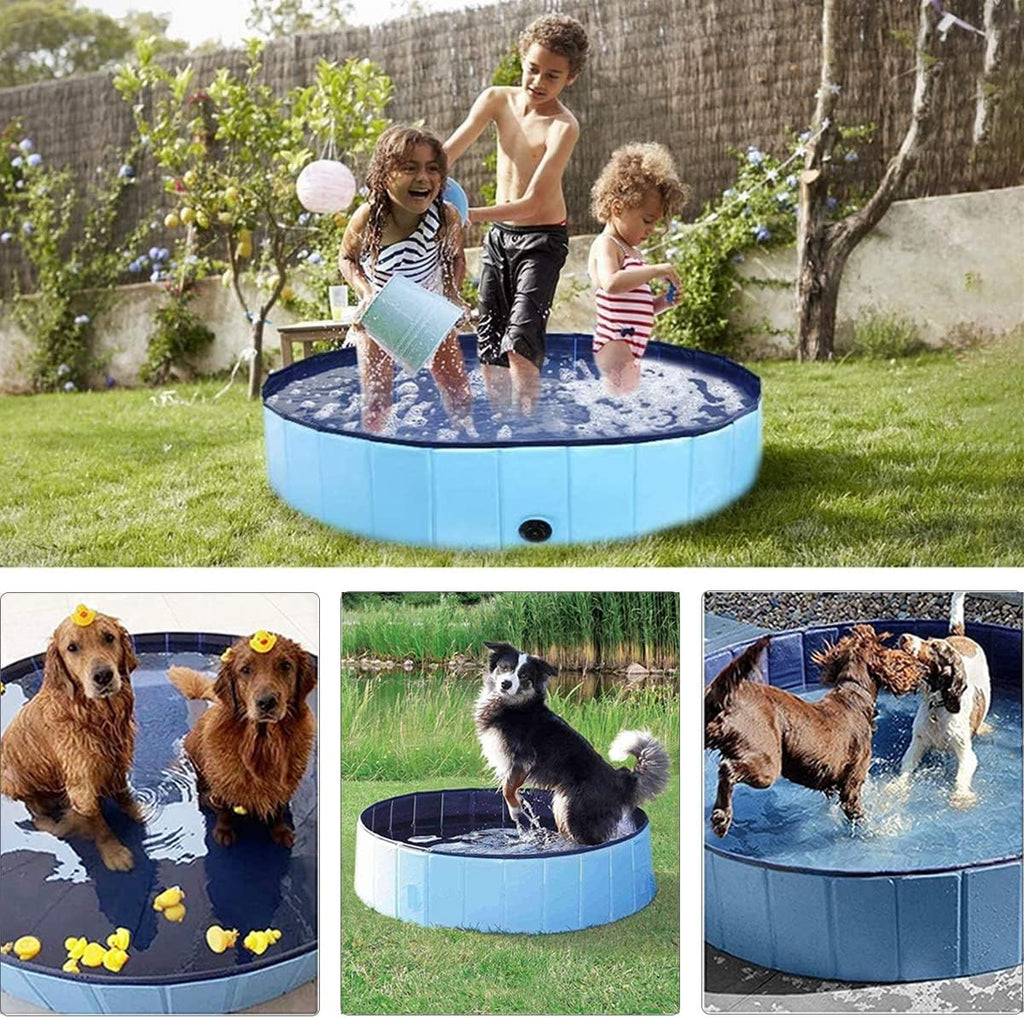 Dog Pool Foldable pet Pool Dog Swimming Pool Portable Suitable for Indoor and Outdoor use (32x8in)