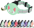 Cat Collar with AirTag Holder, Compatible with Apple AirTag 1st & 2nd Gen – Breakaway, Reflective & Glow in the Dark, Waterproof, with Bell, Adjustable 9-12" Kitten Collar – Green Mint