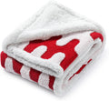 Waterproof Pet Blanket,Dog Bed Covers Small Throw for Puppy Cats Stylish Jacquard Pets Couch Sofa Furniture Protection Washable Reversible Covers (Red Wave,XS)
