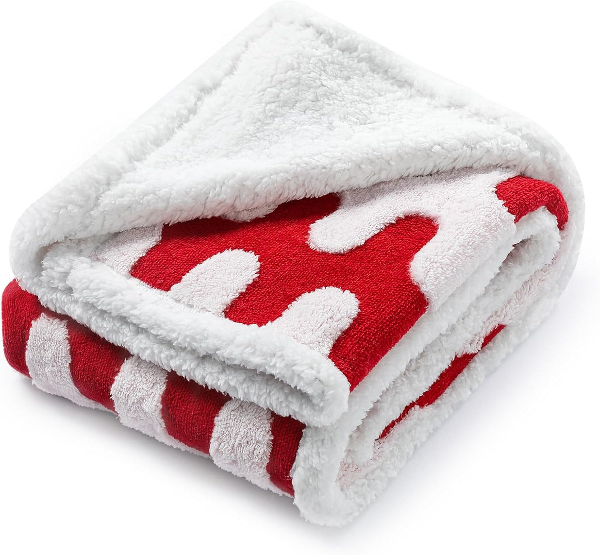 Waterproof Pet Blanket,Dog Bed Covers Small Throw for Puppy Cats Stylish Jacquard Pets Couch Sofa Furniture Protection Washable Reversible Covers (Red Wave,XS)