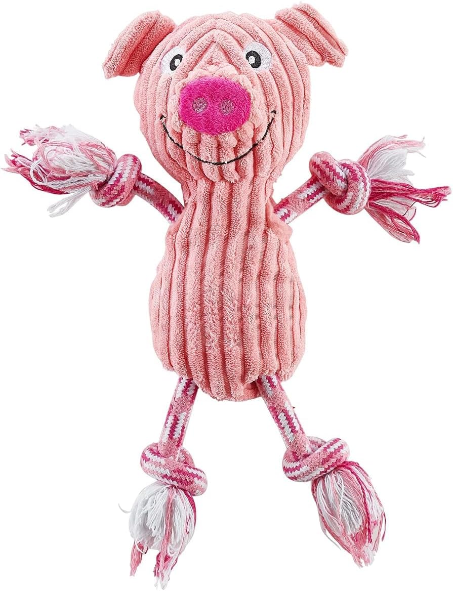 Outward Hound by Charming Pet Ranch Roperz Pig Plush Squeaky Dog Toy