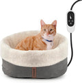 Heated Cat Bed with Pet Pad, 17.7"×13.7", Gray