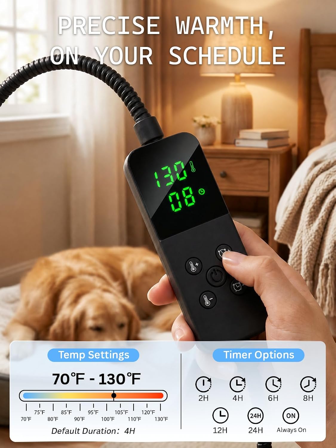Rest-Eazzzy Pet Heating Pad for Cats,Waterproof,Anti-Bite Timer Warming Mat