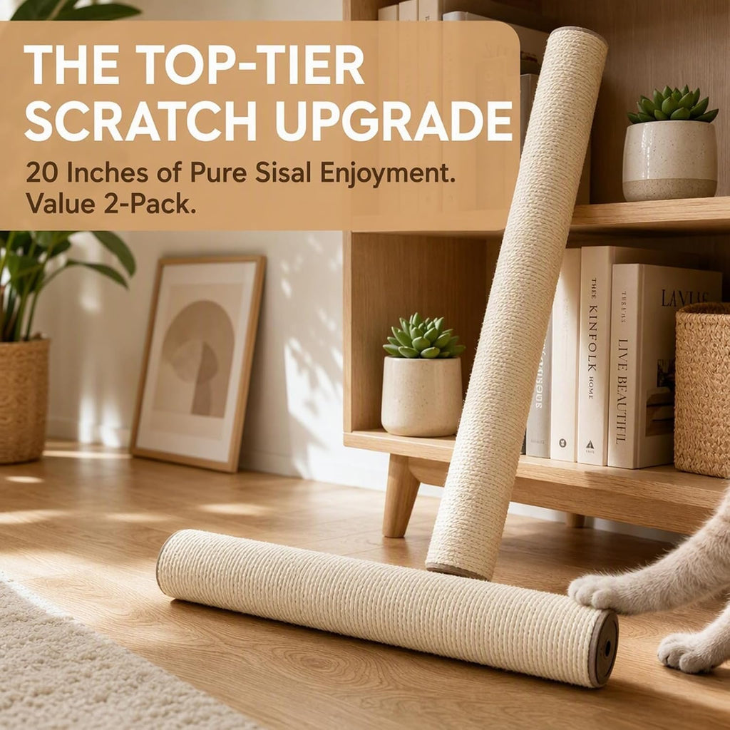 Cat Scratching Post Replacement Pole, 20 Inch Cat Tree Replacement Post, Natural Sisal Tree Parts