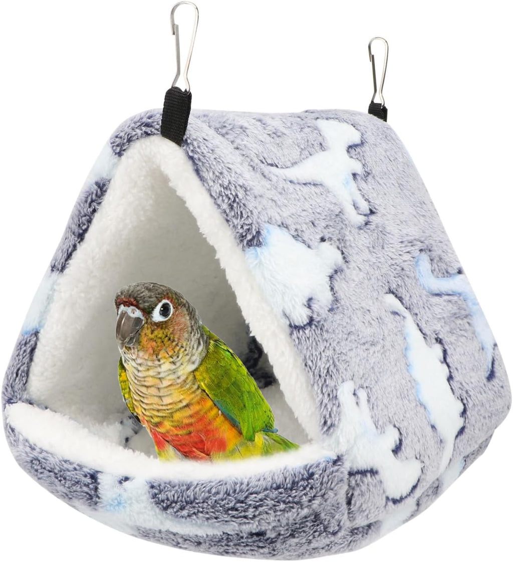 Hypeety Winter Warm Bird Nest Triangle Cotton Thick Bird Shed Hut, Grey, L