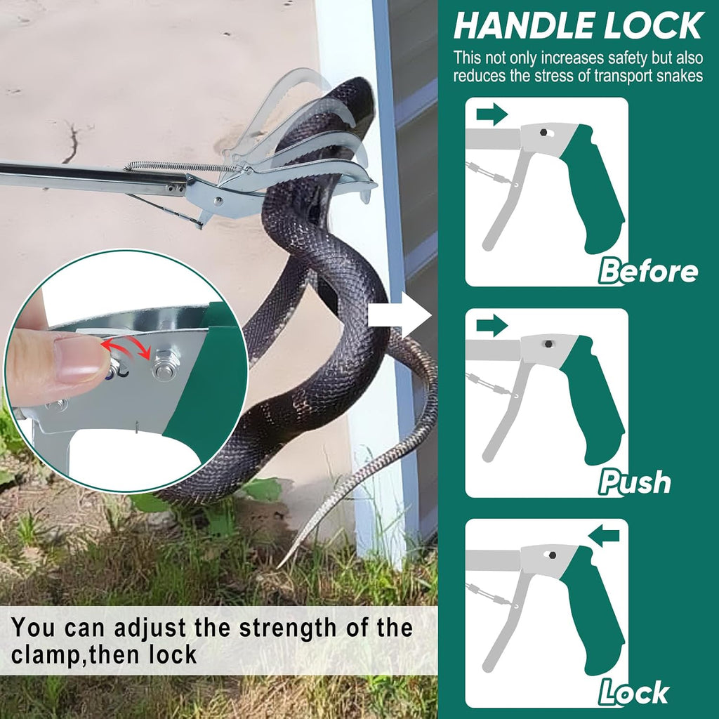Locking Snake Catcher Grabber Tool, 52" Professional Snake Tongs Heavy Duty