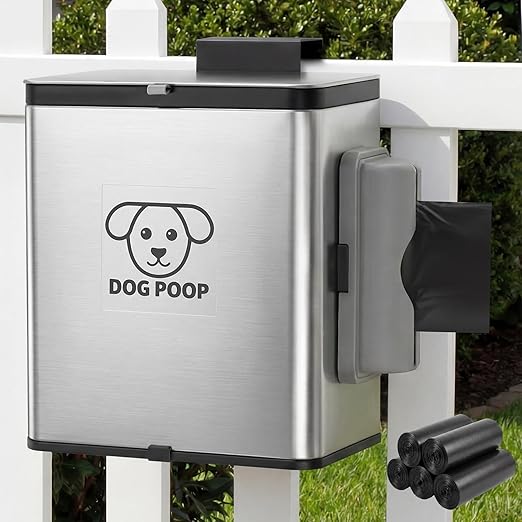 Dog Poop Trash Can Outside, 2.1 Gallon Dog Waste Container by Unknown