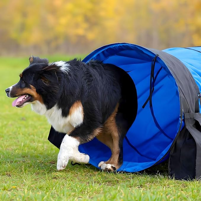 28 in 18 Foot Blue Extra Large Dog Agility Tunnel - Image 7
