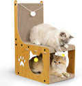 Gimars Cat Scratchers, Vertical Cat Scratcher & L Shaped Cat Scratching Board with Toy Balls, Cardboard Scratch Pad for Cats, Furniture Protector, Cat Scratchers for Indoor Cats