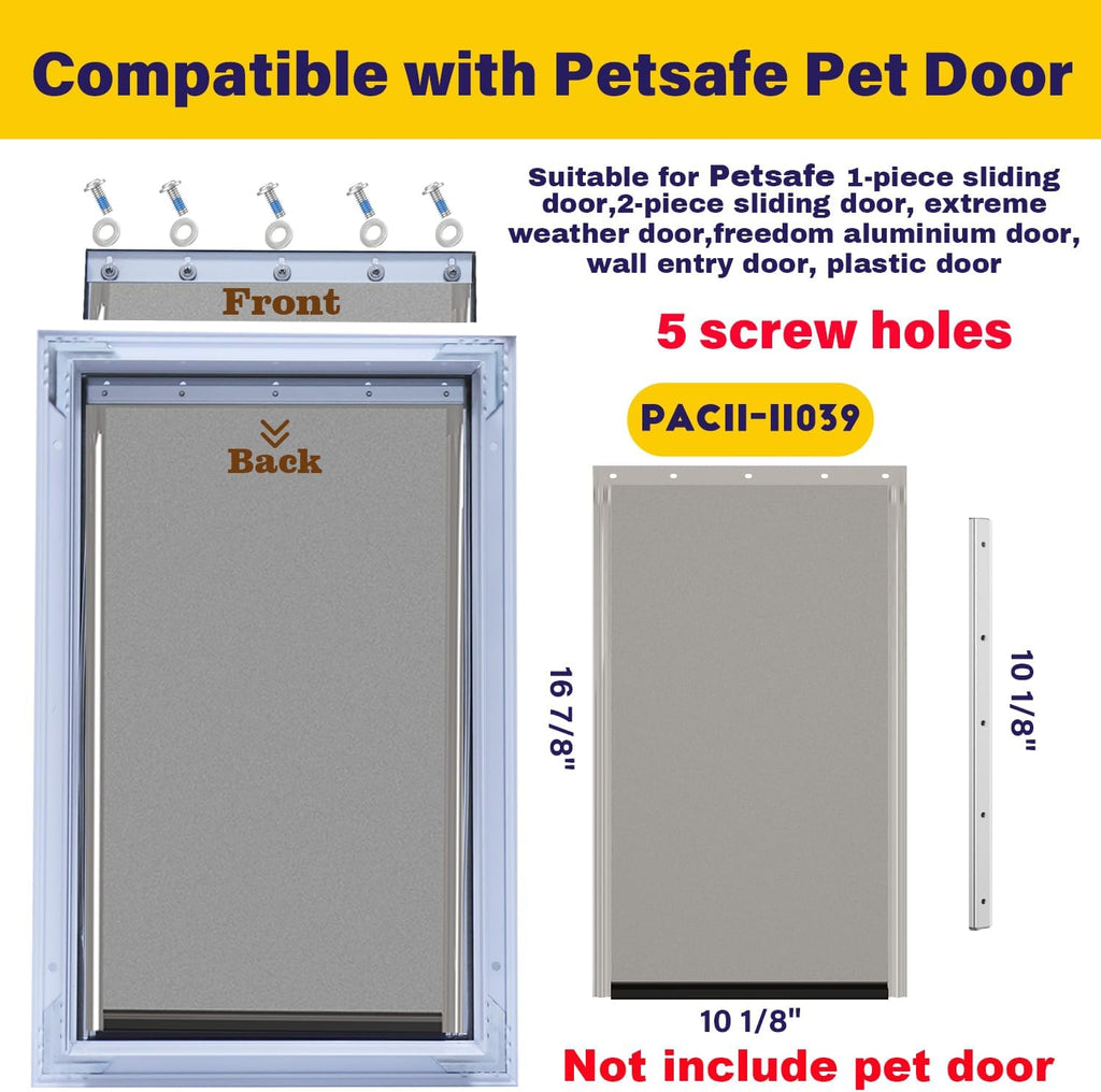 2Pack Pac11-11039 Large Dog Door Replacement Flaps with Bracket，Brown