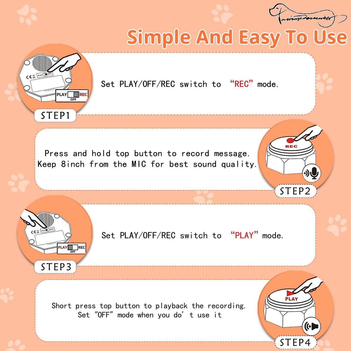 BOSKEY 6 Dog Buttons for Communication  Dog talking buttons starter set