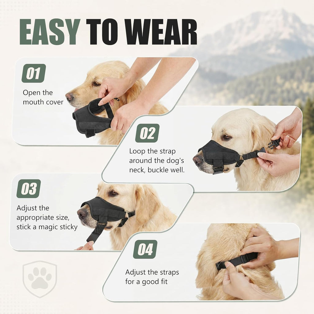 Soft Dog Muzzle for Large Medium Small Dogs, Adjustable Breathable No Bite