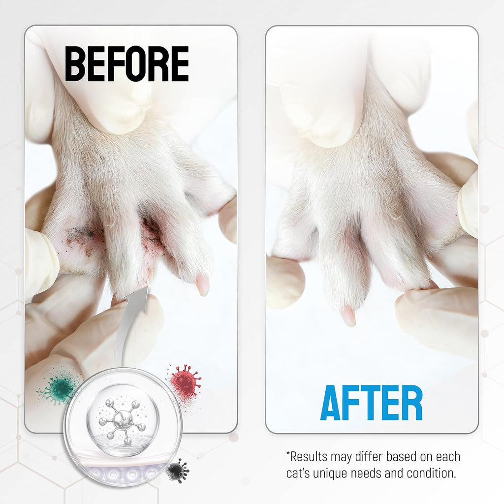 SILVER GRADE Cat Wound Care Spray with Silver – Wounds, Rashes, Hot Spots, Itch, Scratching, Irritation, Bites & Burns – Use a Cat Cone to Prevent Licking – Safe Formula – 4 Oz