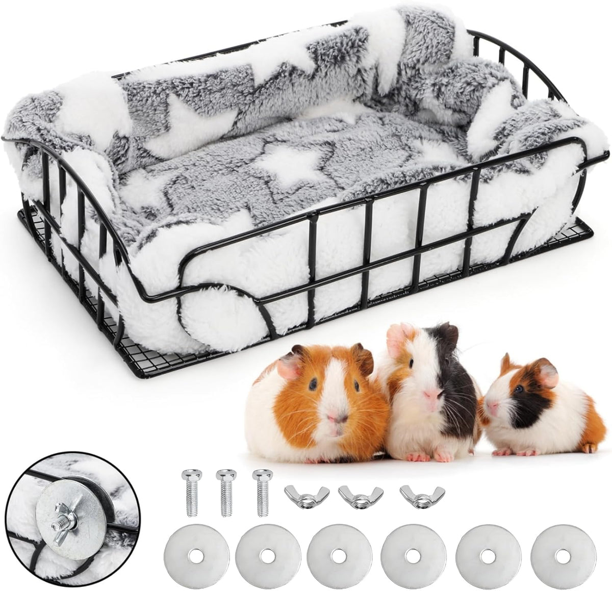 Metal Rat Cage Hanging Platform with Mat, Chew Proof