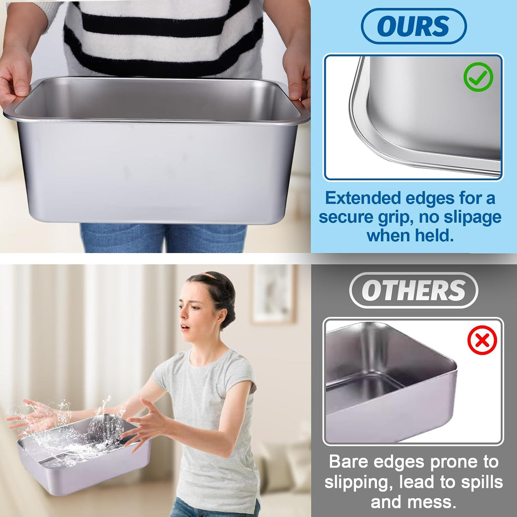 MEWTOGO 4 Gallons Extra Large Capacity Food Grade Stainless Steel Dog Bowls