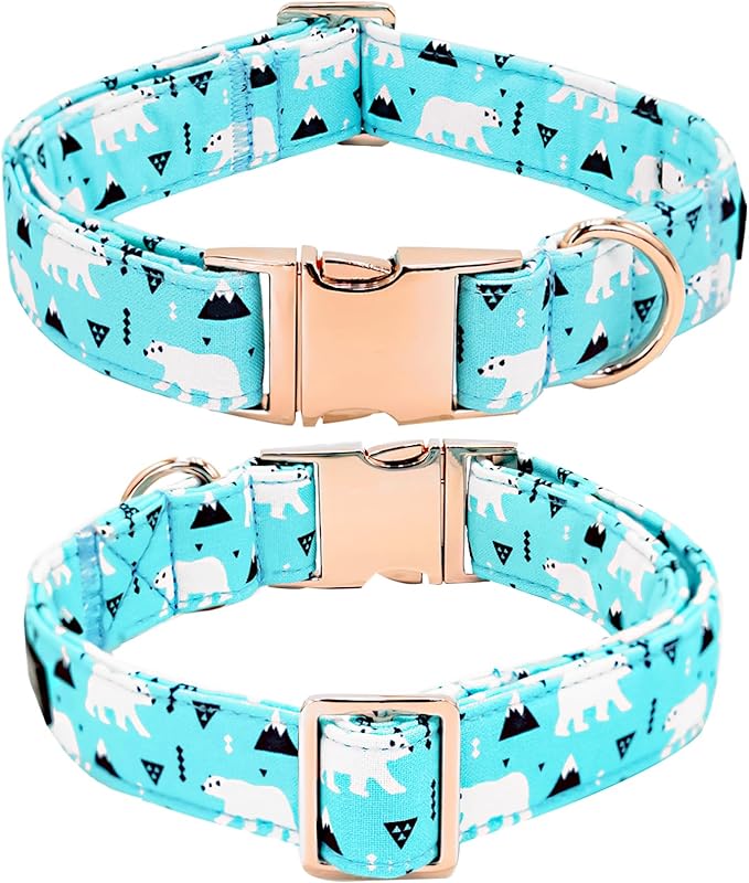 Dog Collar-Bow Dog Collar Blue Bear Pattern Pet Collar Dog Cute Bow Tie Soft - Image 4