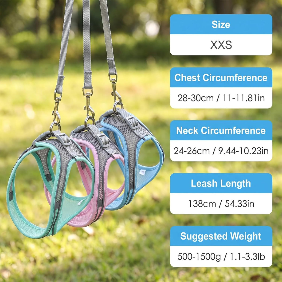 Rabbit Harness and Leash Set for Bunny, Reflective Small Pet Vest