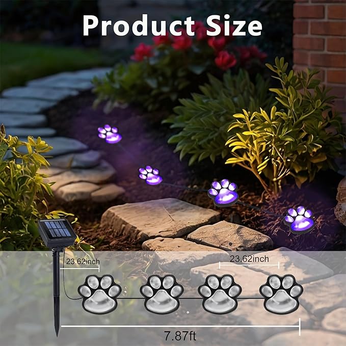 Paw Print Solar Lights - Image 2