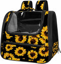 Sunflower Black Pattern Traveler Backpack Pet Carriers for Cats and Dogs