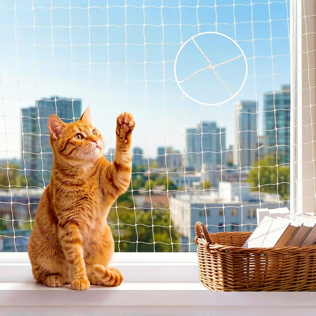Cat Netting Balcony Netting for Pets(3 * 6m) Anti-Fall Fence Net Dog Fence Nets Transparent Nylon Pet Mesh Fence Balcony Safety Net for Patio, Balcony, Rail, Stairs, Terraces