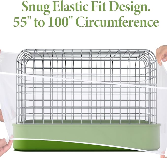 Bird Cage Seed Catcher White Bird Cage Net Cover Adjustable Birds Cages Netting - Image 6