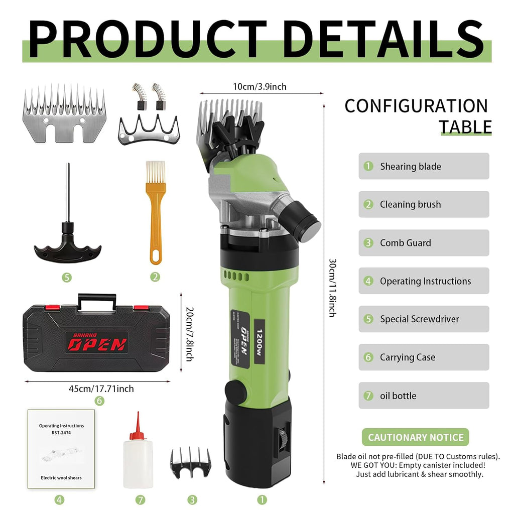 1200W Sheep Shears Clippers, Sheep Shears for Dogs, Heavy Duty