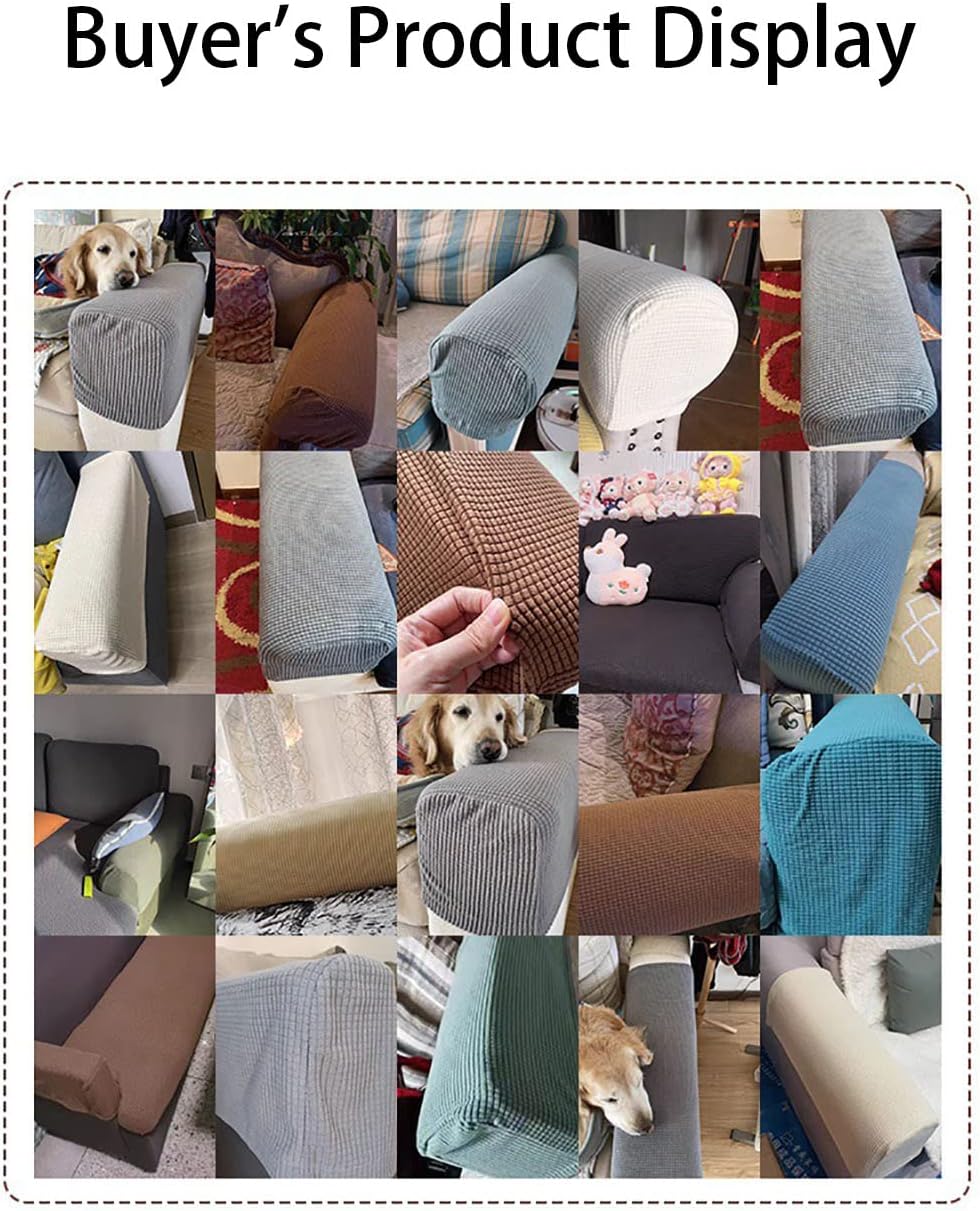 Elastic Polyester Sofa Arm Cover, Scratch Resistant Protector Covers,2Pcs