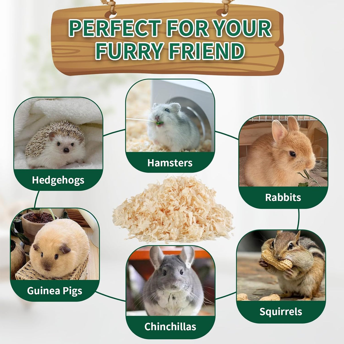 18oz Small Pet Bedding, Low Dust, Odor Control, Ultra Absorbent, for Hamsters, Guinea Pigs, Parrots, Rabbits, Gerbils, Mice & Small Animals