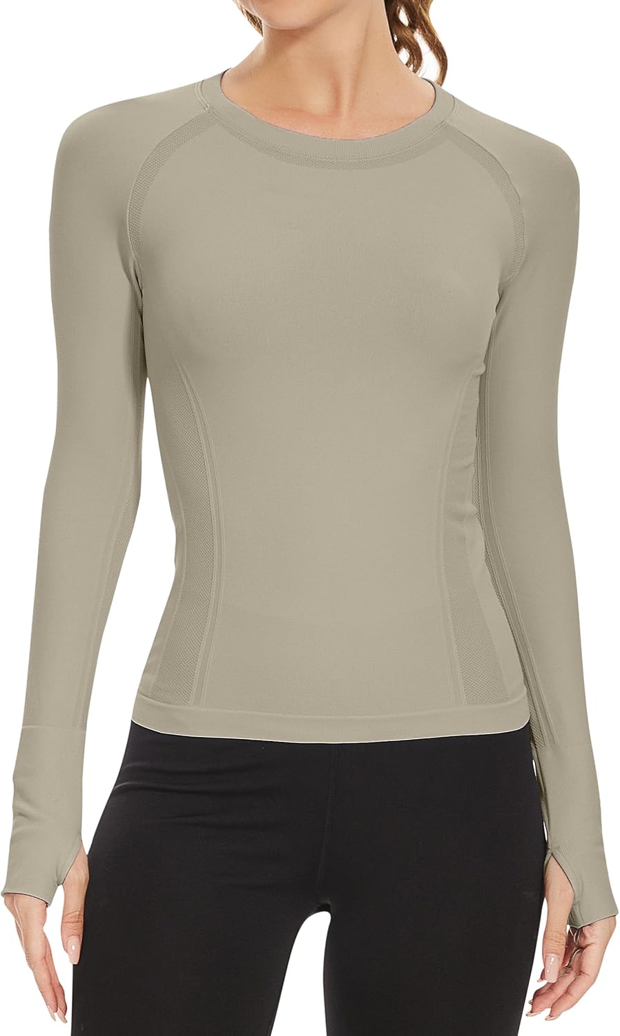 MathCat Seamless Long Sleeve Workout Tops with Thumb Holes