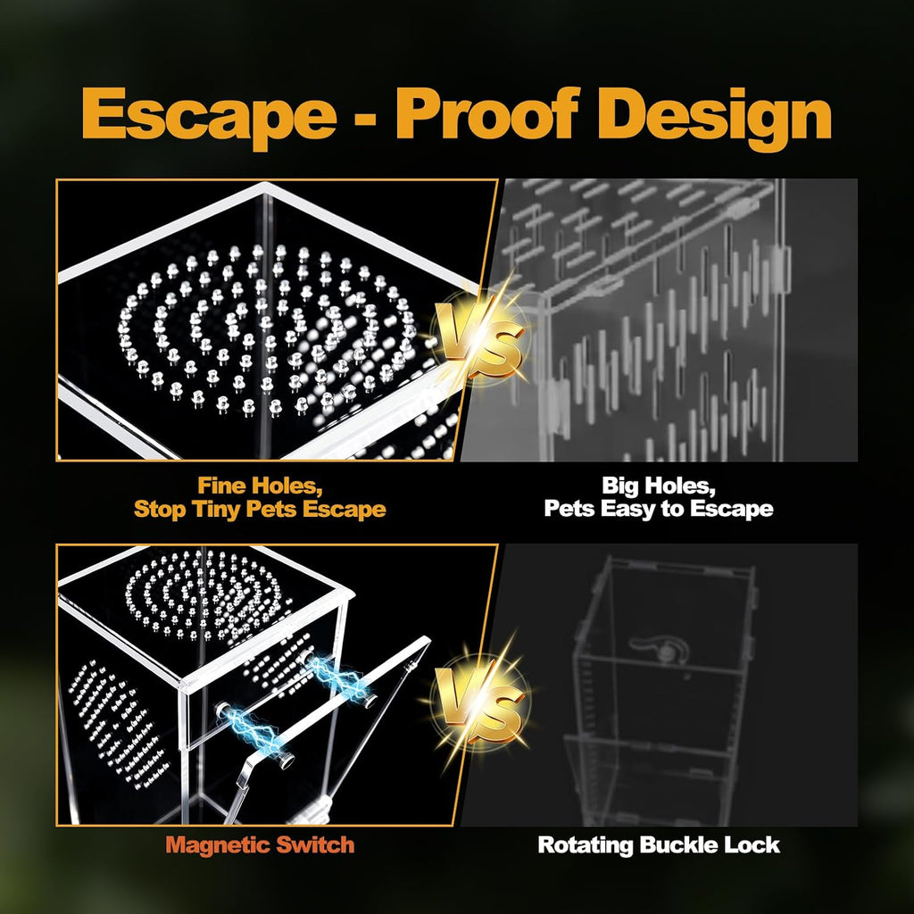 18Pcs Jumping Spider Enclosure Hammock Kit，Ventilation DIY Insects Habitat