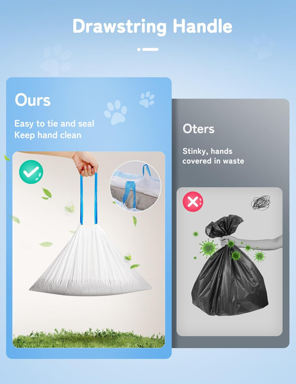 Thereye Cat Litter Bags, 60 Counts Litter Box Liners for SC06/SC07/SC08