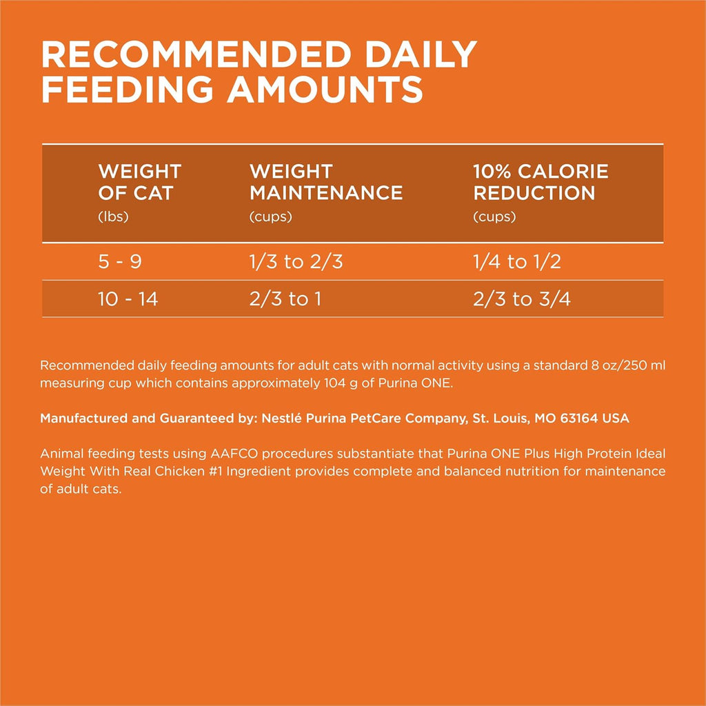 Purina ONE Healthy Weight Dry Cat Food, High Protein, 7 lb Bag