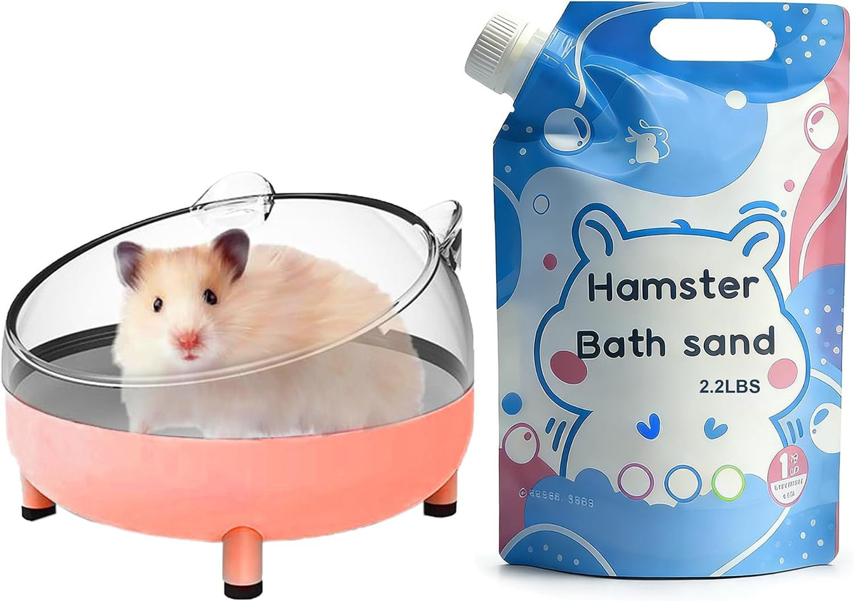 Meow&Woof Hamster Sand Bath Container, Large Sandbox Toilet Gerbil Batheoom, Hamster Sand, 2.2lbs Chinchilla Dust Bath, 100% Natural Sands