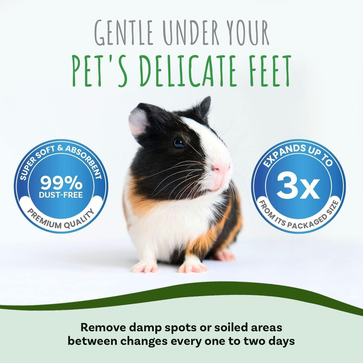 Small Pet Select White Paper Bedding, Guinea Pig, Odor Control, 56 L