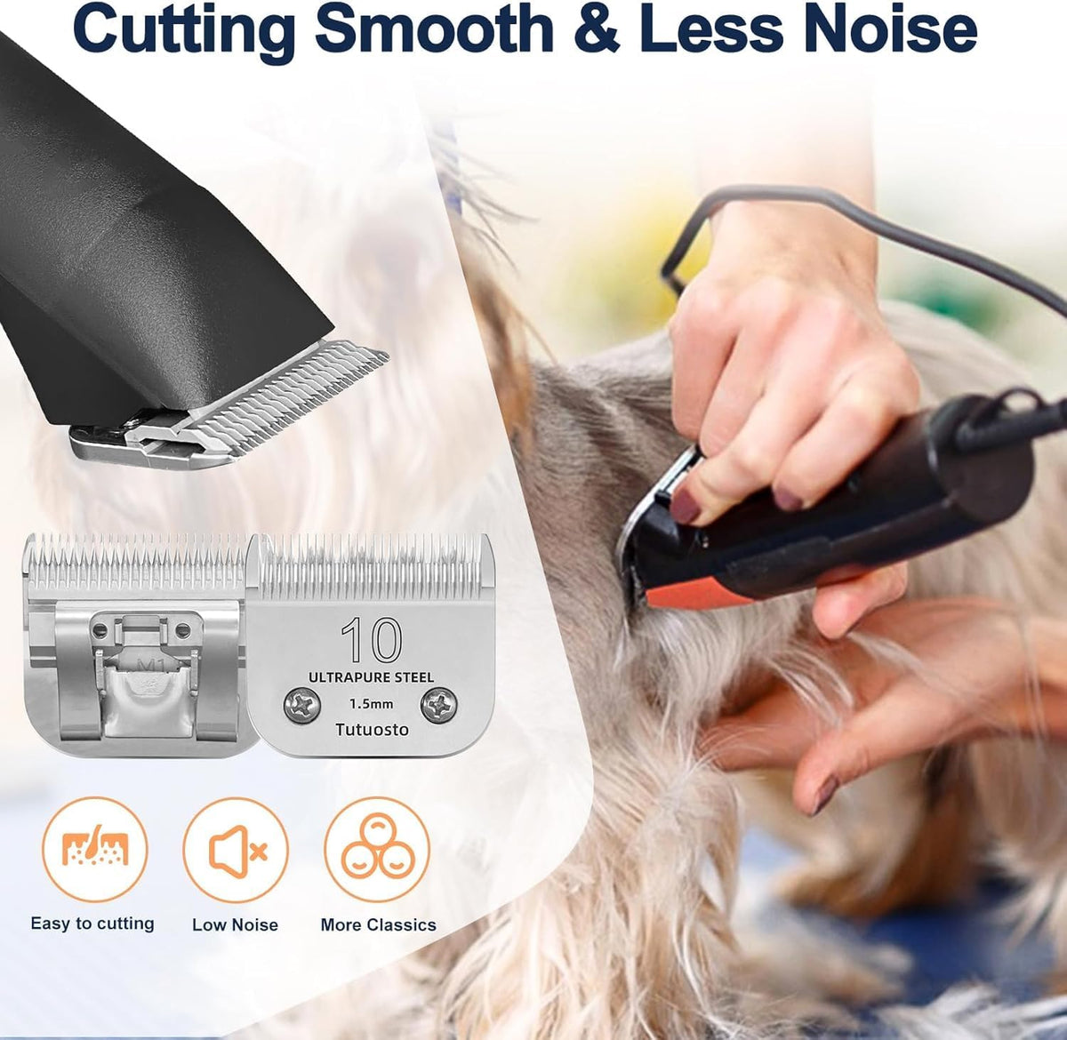 (10#&4FC) Clipper Blade Compatible with Andis,Wahl and Oster Dog Clippers