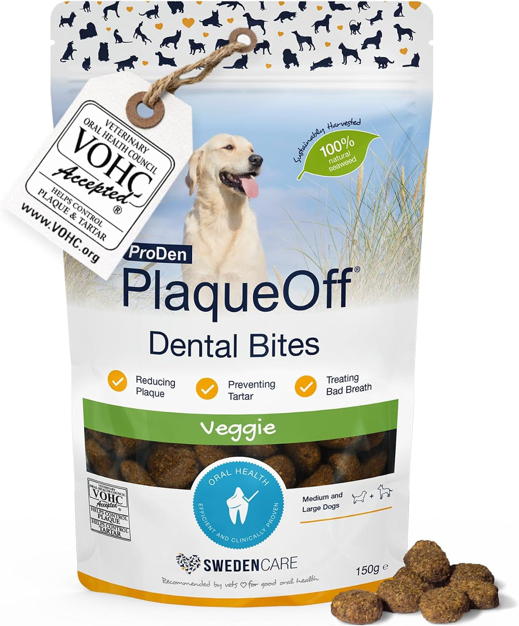Proden Plaqueoff Dental Bites Dog, 150 G