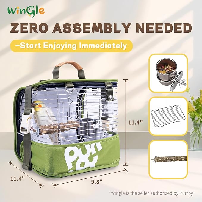 Bird Carrier Travel Cage 12in Small Bird Cage 4 in 1 Bird Backpack - Image 6