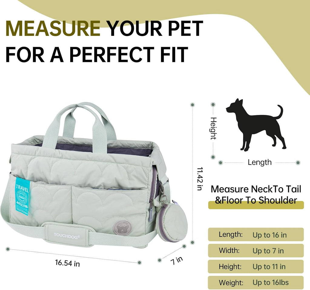Macaron Cloud Pet Carrier Bag for Small Dogs and Cats, Lightweight&Soft Puppy Carrier with Large Pocket, Breathable Pet Travel Carrier，ups to 14lbs (Pea Green)