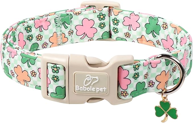St Patricks Day Dog Collar for Medium Dogs by Babolepet